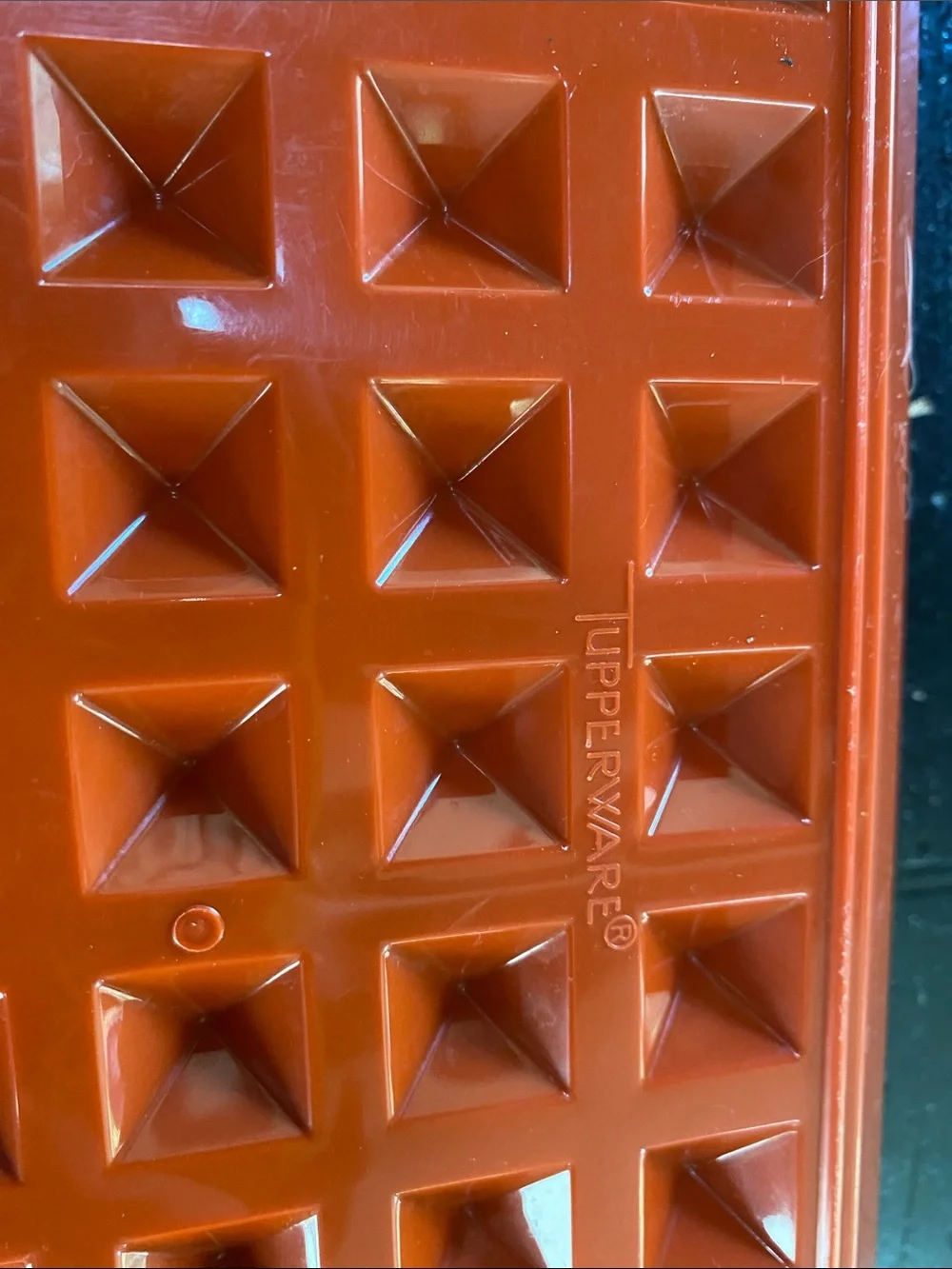 Vintage Tupperware Bacon Meat Keeper Tray Storage Paprika Burnt Orange